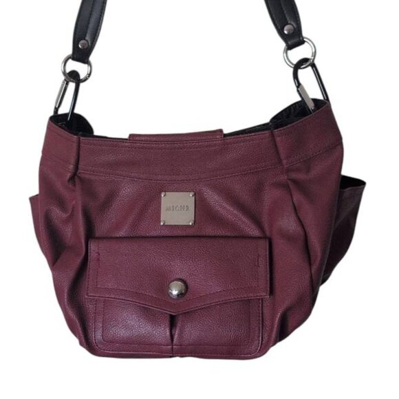 Miche Burgundy Purse Leather Snap up 1 Large Compartment with Side Compartment - Picture 1 of 6
